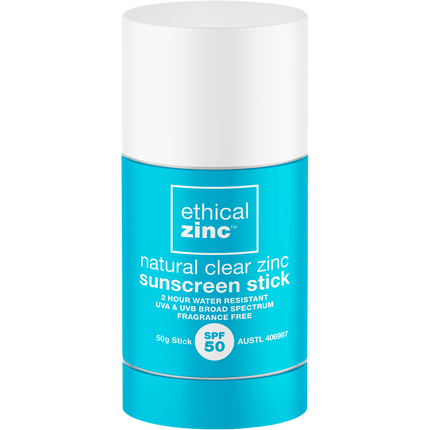 Natural Clear Zinc Sunscreen Stick SPF 50