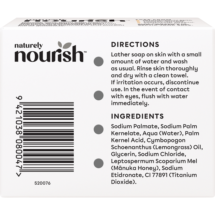 Natural Soap Bar Lemongrass & Manuka Honey