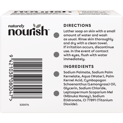 Natural Soap Bar Lemongrass & Manuka Honey