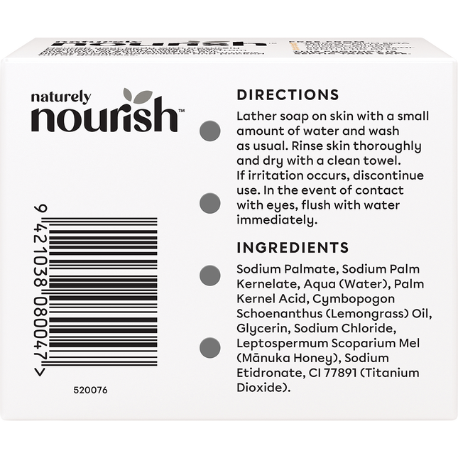 Natural Soap Bar Lemongrass & Manuka Honey