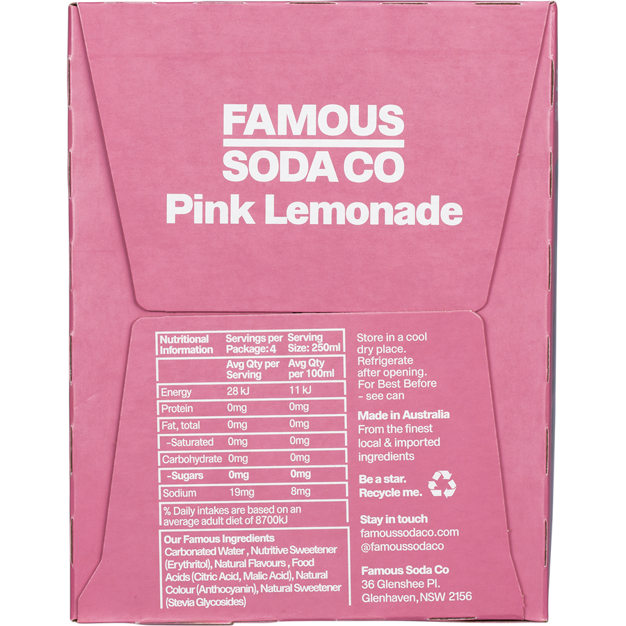 Zero Sugar Soda Pink Lemonade