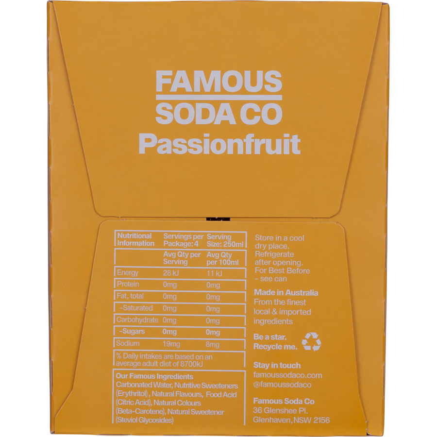 Zero Sugar Soda Passionfruit