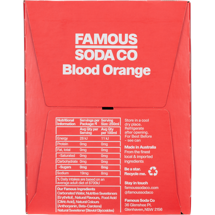 Zero Sugar Soda Blood Orange