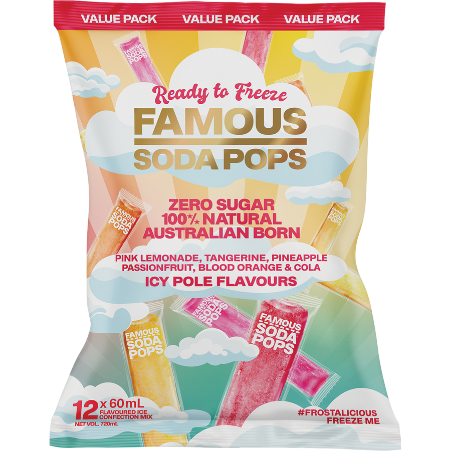 Zero Sugar Soda Pops Assorted Icy Poles