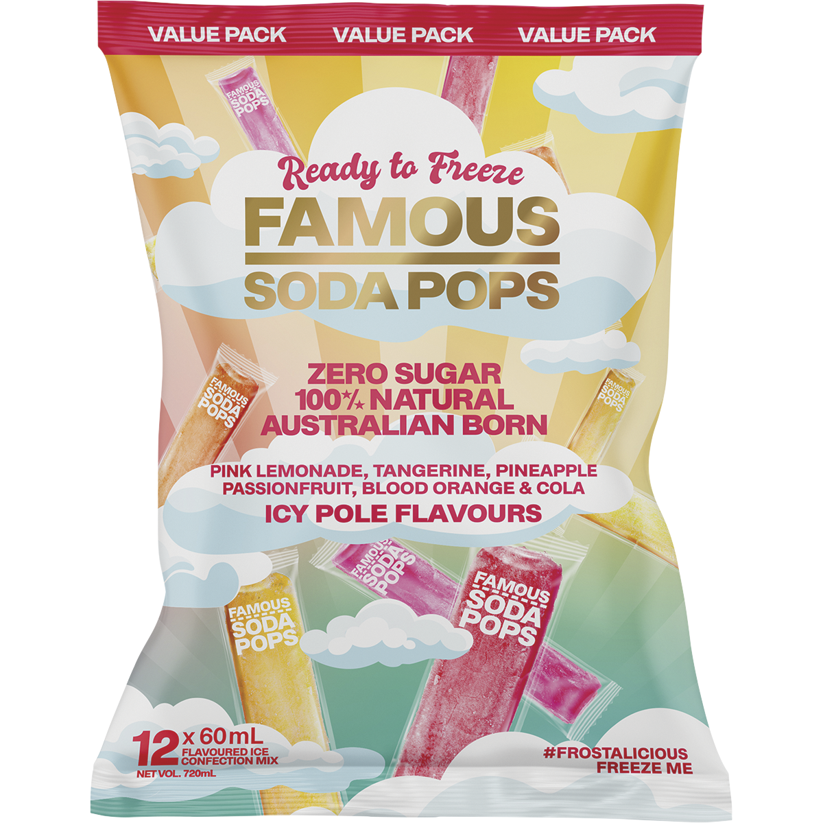 Zero Sugar Soda Pops Assorted Icy Poles