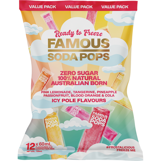 Zero Sugar Soda Pops Assorted Icy Poles