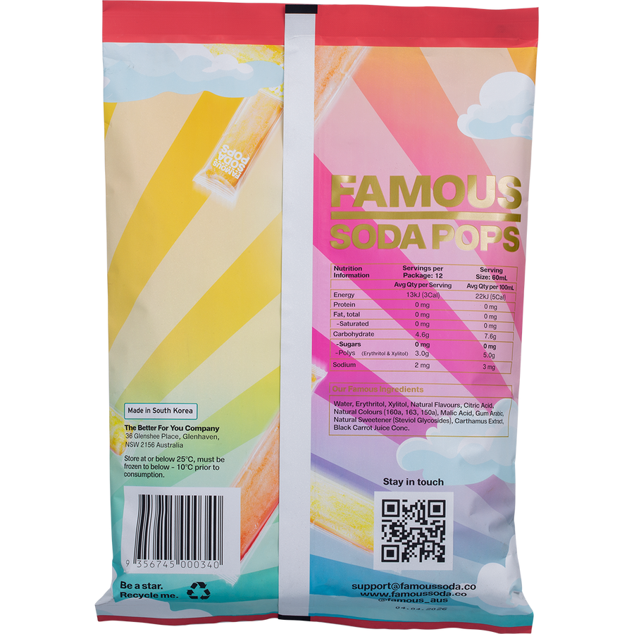 Zero Sugar Soda Pops Assorted Icy Poles