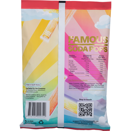 Zero Sugar Soda Pops Assorted Icy Poles