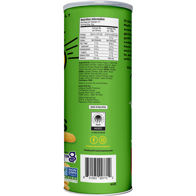 The Good Crisp Company Potato Crisps Sour Cream & Chives