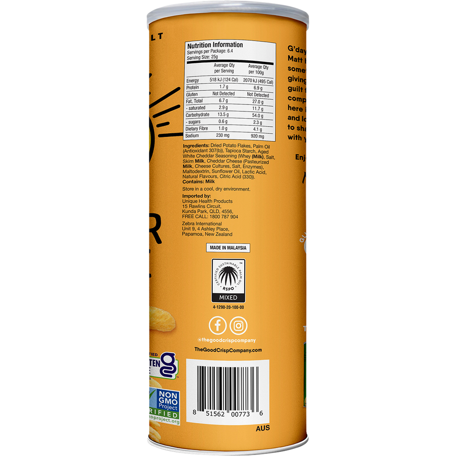 The Good Crisp Company Potato Crisps Cheddar Cheese