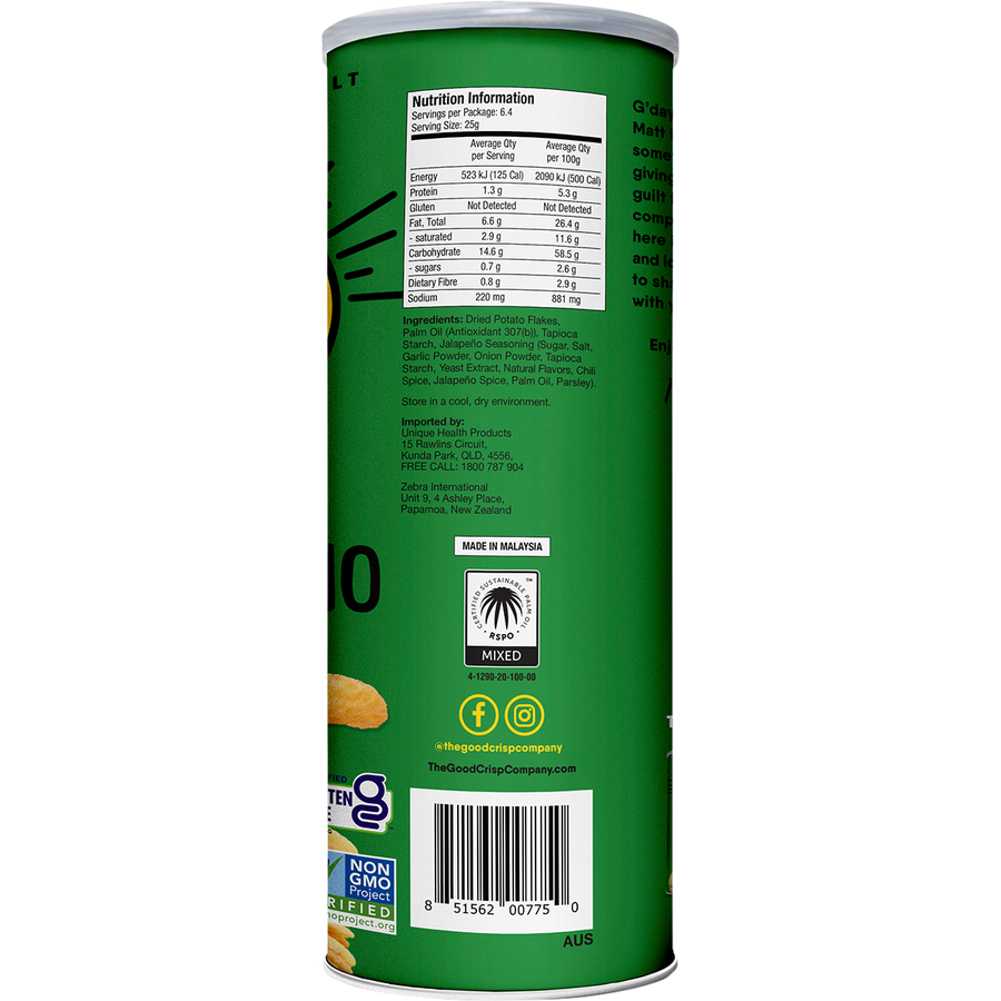 The Good Crisp Company Potato Crisps Spicy Jalapeno