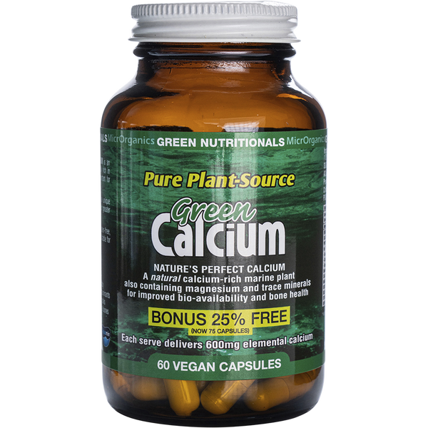 Green Nutritionals Green Calcium 600mg vegan capsules bottle front