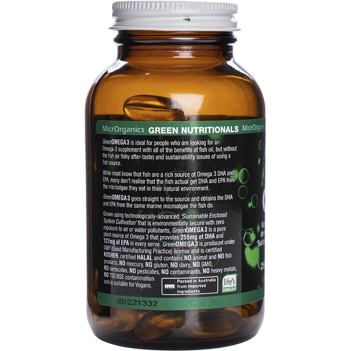Green Omega3 255mg DHA + 127mgEPA