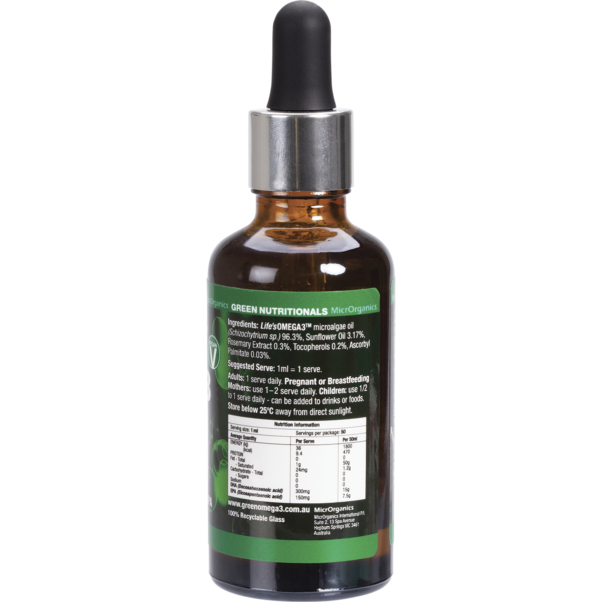 Green Omega3 Vegan Drops 300mg DHA+150mg EPA