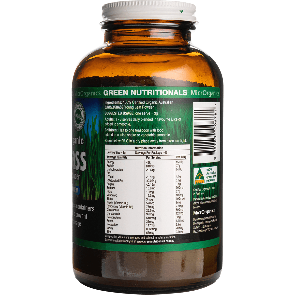 Barleygrass 100% Australian Organic