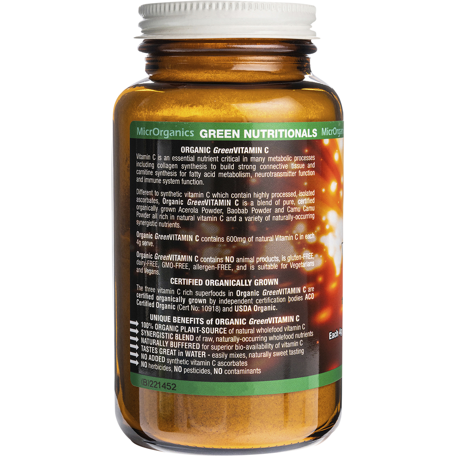Organic Green Vitamin C Powder 600mg