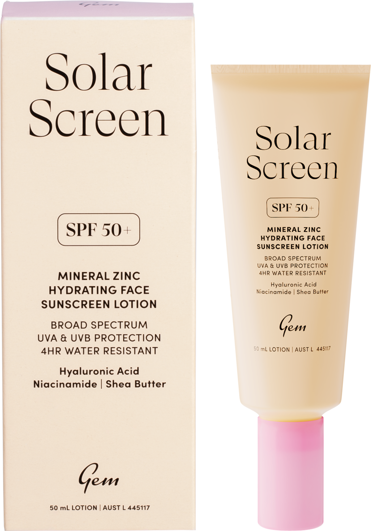 Solar Screen SPF50+ Mineral Zinc Hydrating Face Lotion
