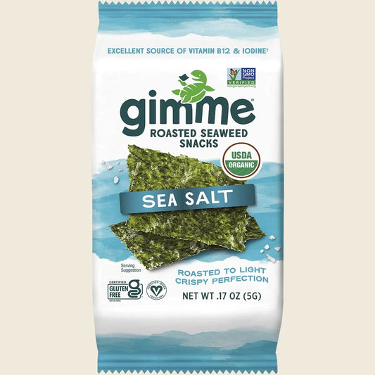 Gimme Roasted Seaweed Snacks Sea Salt 8x5g