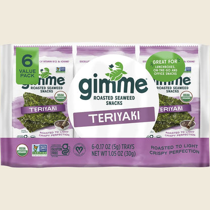 Gimme Roasted Seaweed Snacks Teriyaki 6x5g