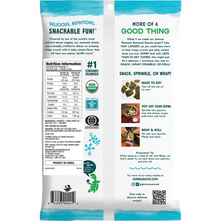 Roasted Seaweed Big Sheets Sea Salt
