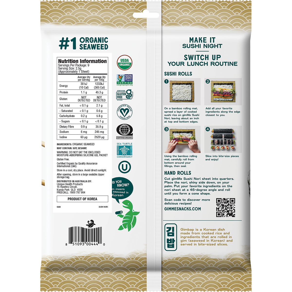 Roasted Seaweed Sushi Nori 9 Sheets