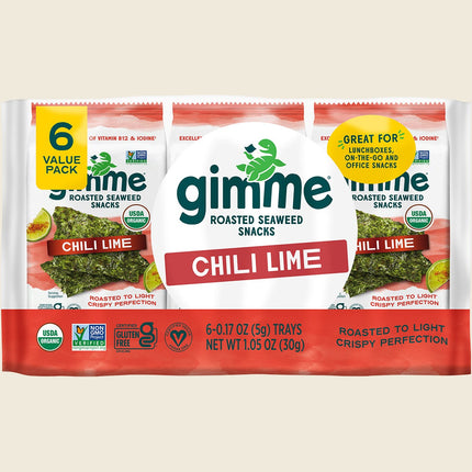 Gimme Roasted Seaweed Snacks Chili Lime 8x30g