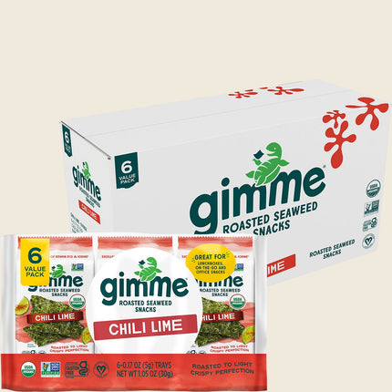Gimme Roasted Seaweed Snacks Chili Lime 8x30g