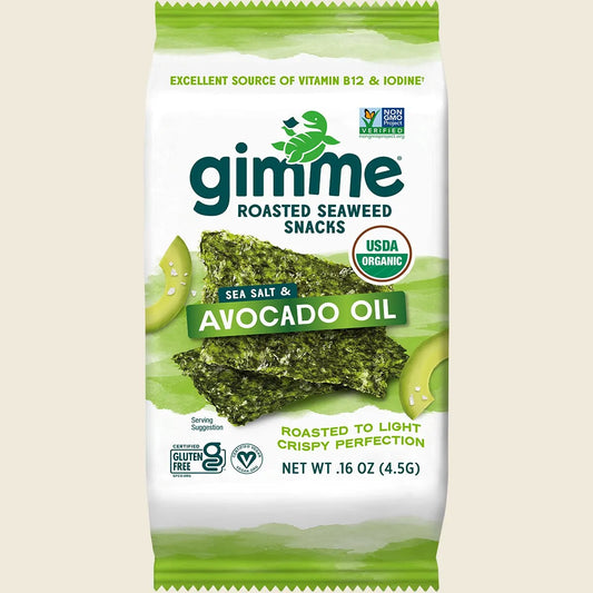 Gimme Roasted Seaweed Snacks Sea Salt & Avocado Oil 6x4.5g