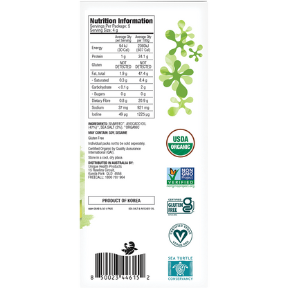 Roasted Seaweed Snacks Grab & Go Sea Salt & Avocado Oil