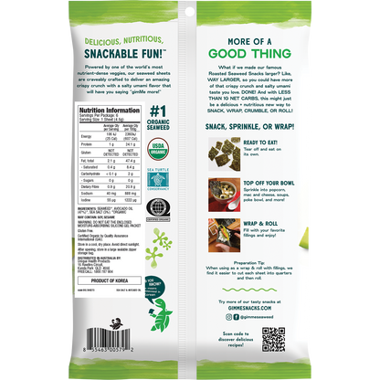 Roasted Seaweed Big Sheets Sea Salt&Avocado Oil