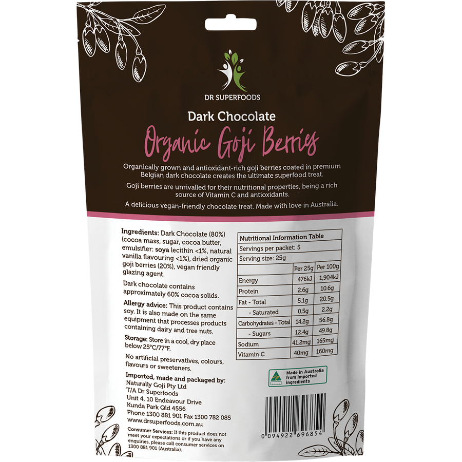 Goji Berries Organic Dark Chocolate