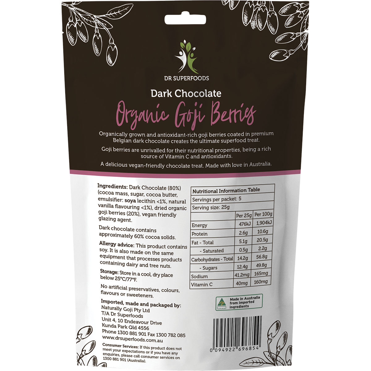 Goji Berries Organic Dark Chocolate