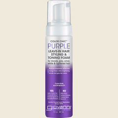Giovanni Color Chic Purple Leave-In Hair Styling and Toning Foam, 207ml pump bottle