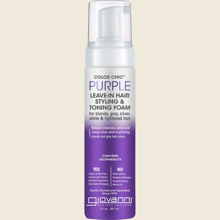 Giovanni Leave In Hair Styling & Toning Foam Color Chic Purple 207ml