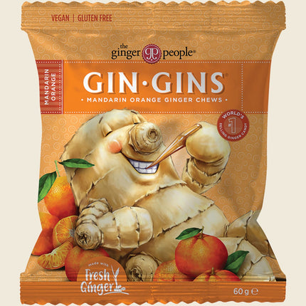 The Ginger People Gin Gins Mandarin Orange Ginger Chews 12x60g