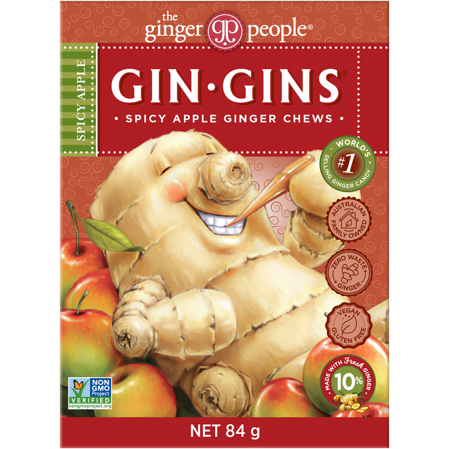 The Ginger People Gin Gins Ginger Candy Chews Spicy Apple