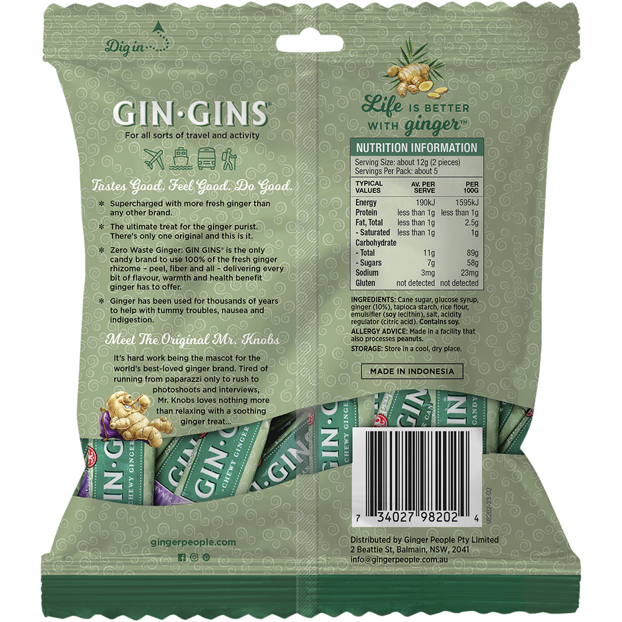 The Ginger People Gin Gins Ginger Candy Bag Chewy Original