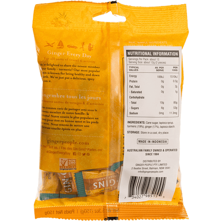 The Ginger People Gin Gins Ginger Candy Chewy Spicy Turmeric