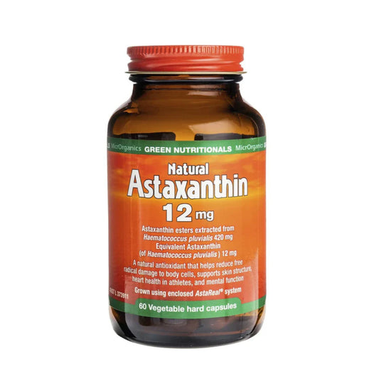 GREEN NUTRITIONALS Natural Astaxanthin Vegan Capsules 12mg 60 Caps
