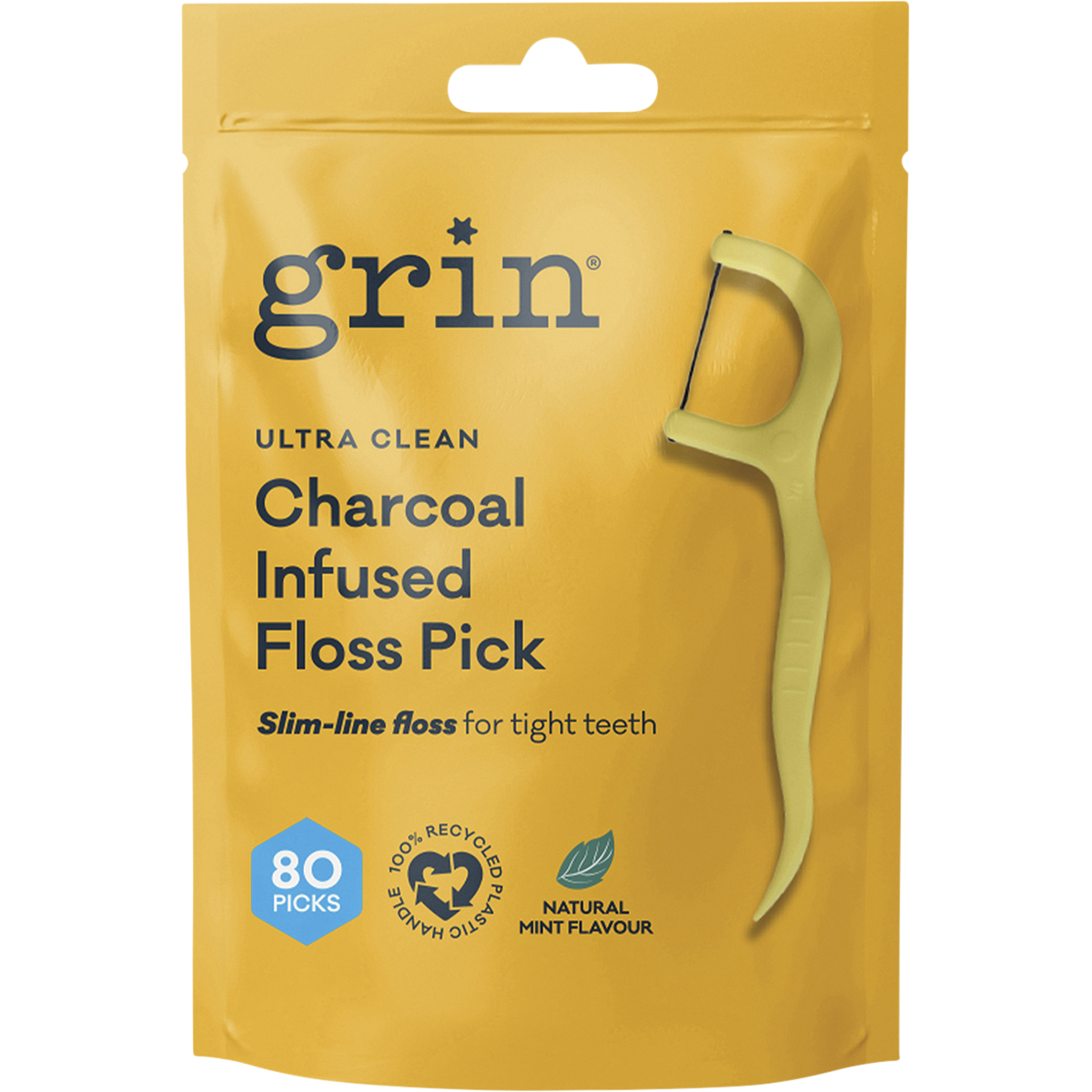 Ultra Clean Floss Picks Charcoal Infused