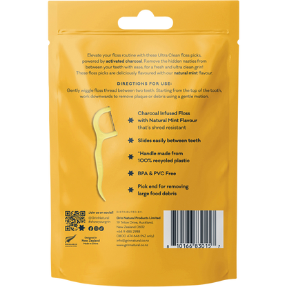 Ultra Clean Floss Picks Charcoal Infused