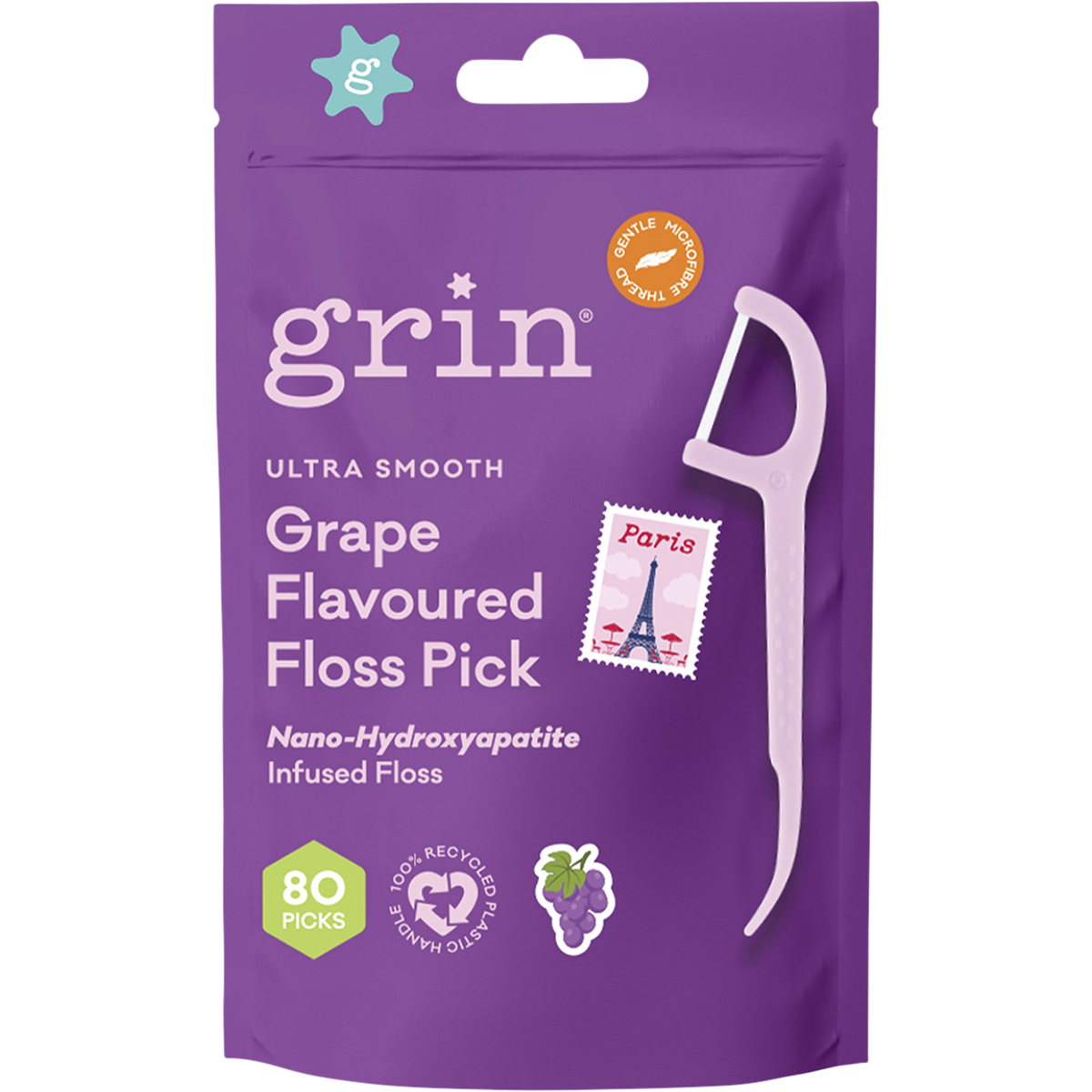 Ultra Smooth Floss Picks Grape Flavoured