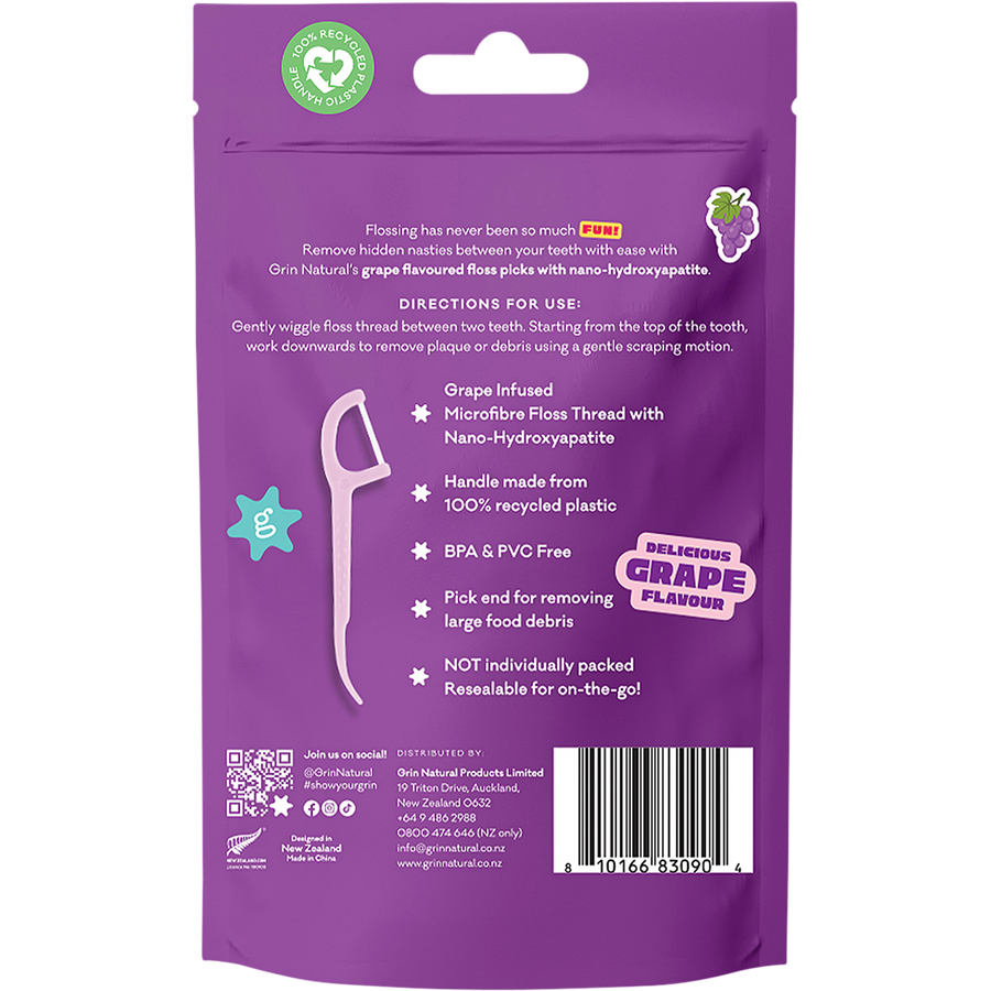 Ultra Smooth Floss Picks Grape Flavoured