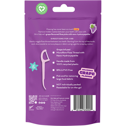 Ultra Smooth Floss Picks Grape Flavoured