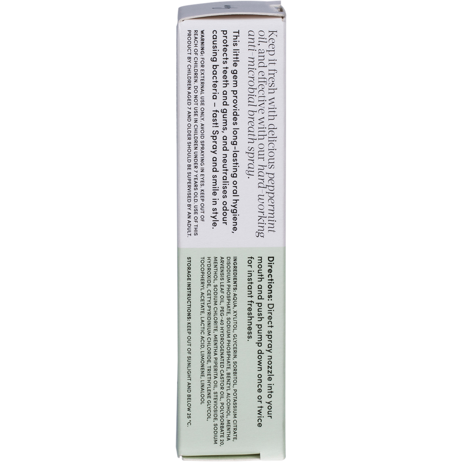 Gem breath spray Crisp Mint compact bottle for on the go fresh breath and daily oral care.