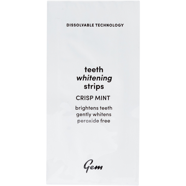 Gem teeth white strips Crisp Mint designed for stain removal and visibly whiter smile.
