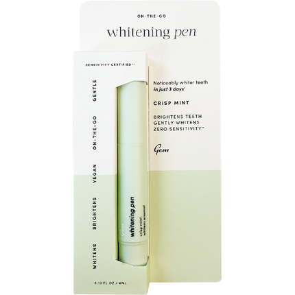 Gem whitening pen Crisp Mint for brighter gem teeth and easy at home whitening touch ups.