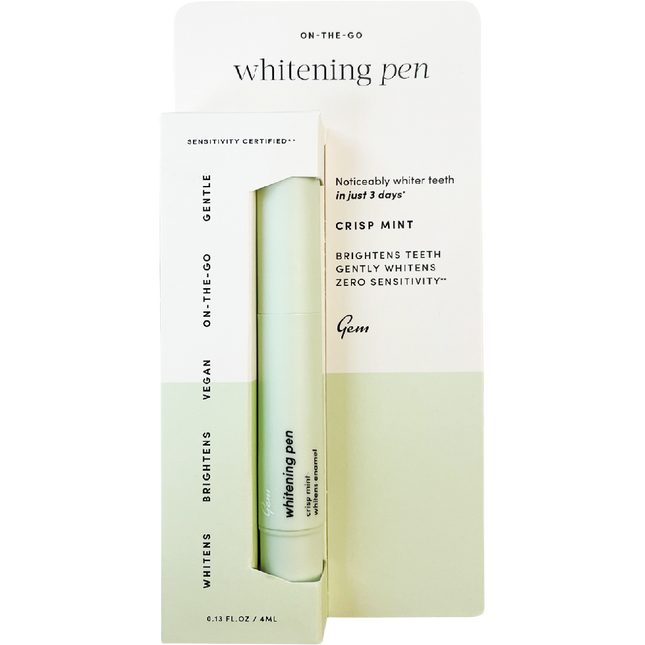 Gem whitening pen Crisp Mint for brighter gem teeth and easy at home whitening touch ups.
