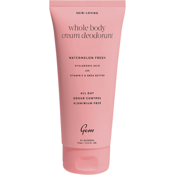 Gem whole body cream deodorant Watermelon Fresh with juicy fruity fragrance and all day freshness.
