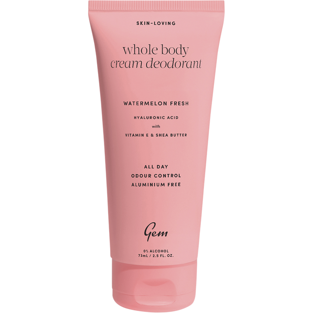 Gem whole body cream deodorant Watermelon Fresh with juicy fruity fragrance and all day freshness.
